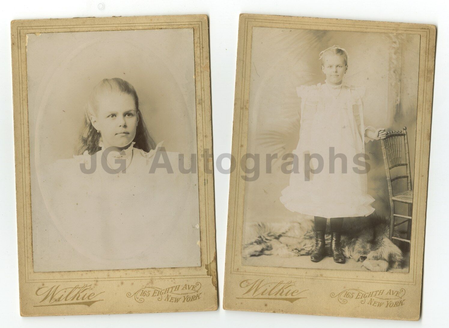 19th Century Child - Cabinet Cards - Two Vintage Photo Poster paintinggraphs