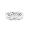 14K White Gold 5-Stone Round Diamond Cocktail Ring with Smooth Ring Cut Design