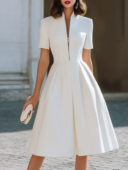 blue floor length prom dress Crepe Lace Fit-and-Flare Wedding Dress