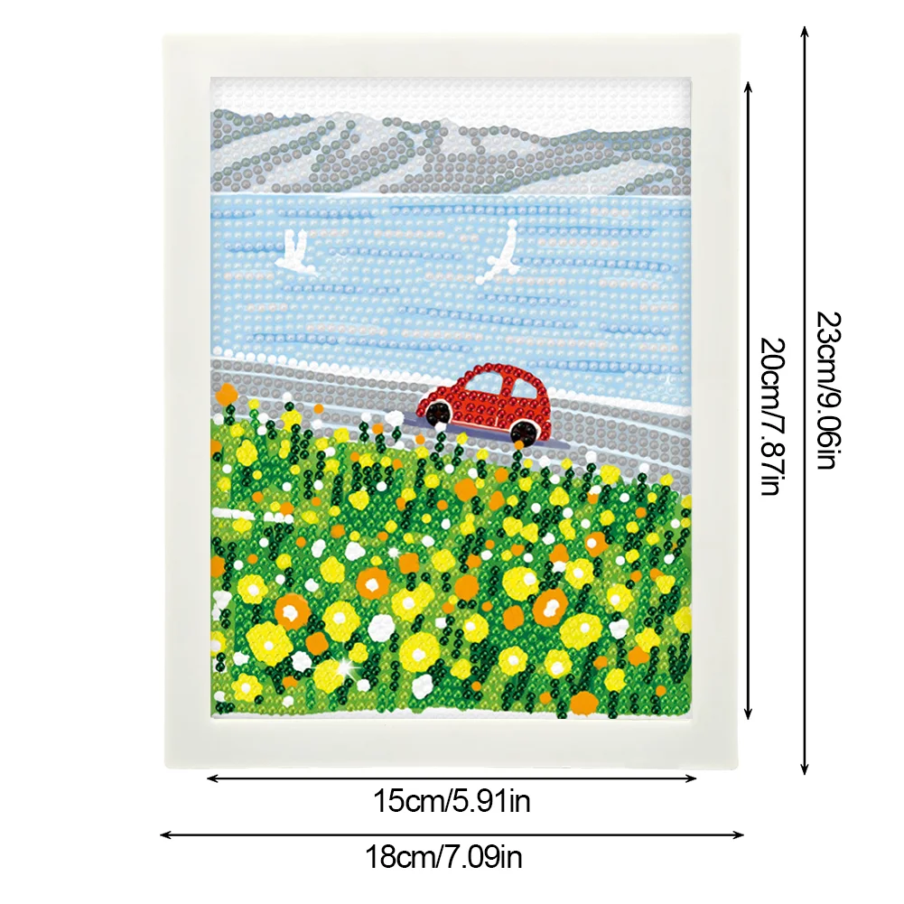 DIY Landscape Full Drill Diamond Painting for Beginners(Canvas|15*20cm)【with Plastic Frame】