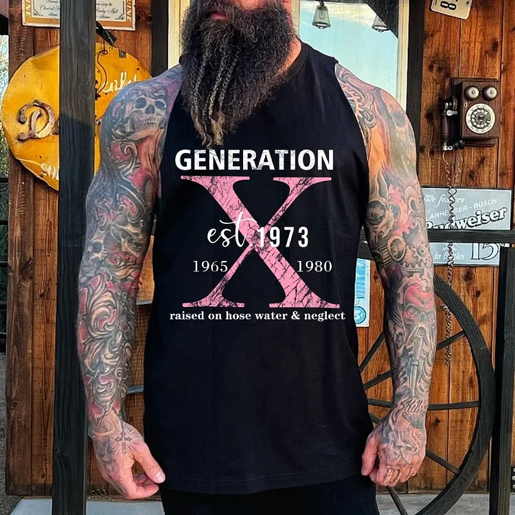 GenX Tank Top | Personalized Pink X Custom EST for 1965-1980 Generation 