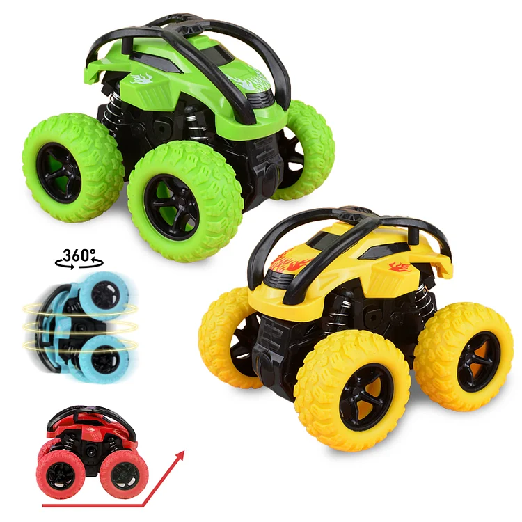 Car Toys for Boys 3-6 Years 4 Pack 360&deg; Rotating Stunt Car toys Toddler Toys for Boys Girls Birthday Christmas Party Gifts