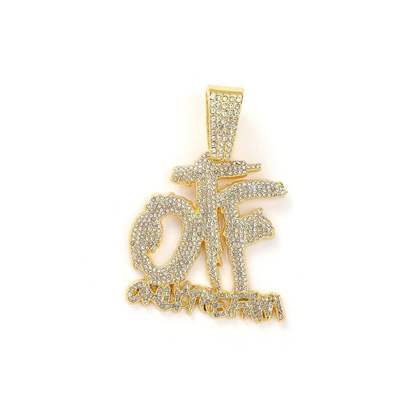 IG Style Hip-Hop Letter Alloy Inlay Rhinestones Unisex Pendant Necklace Necklace Pendant Men Pendant Necklaces