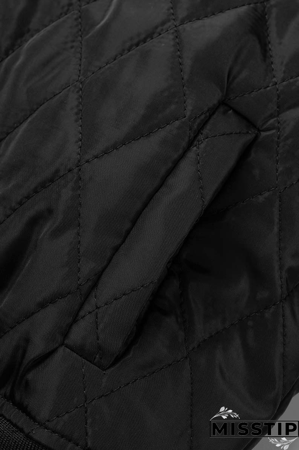 Rose Red Street Print Patchwork Zipper Collar Outerwear