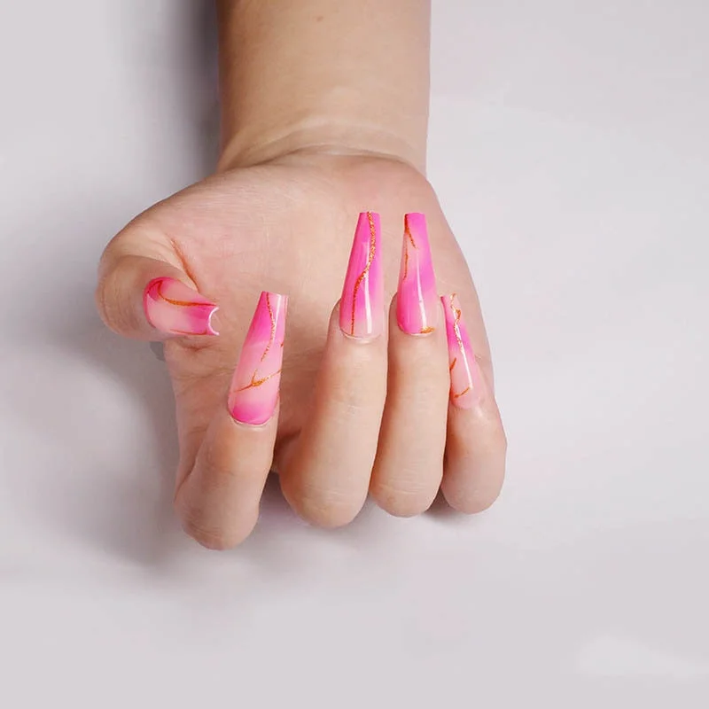 24pcs Khaki Dye Matte Frosted Fake Nails stiletto Dark Blue Color Pointed Head Long Style Wearable ABS Resin Finished Fingernail-Nail Inspo