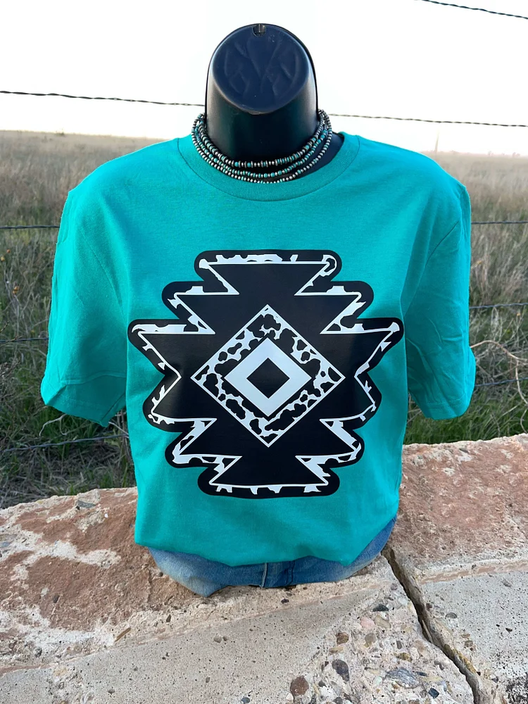 Summer Green Aztec Top