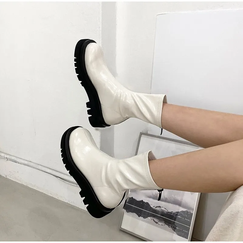 Women Boots Leather Ladies Over The Knee Long Boots Luxury Fashion Autumn Winter 2021 Shoes Woman Black Slip On Female Footwear