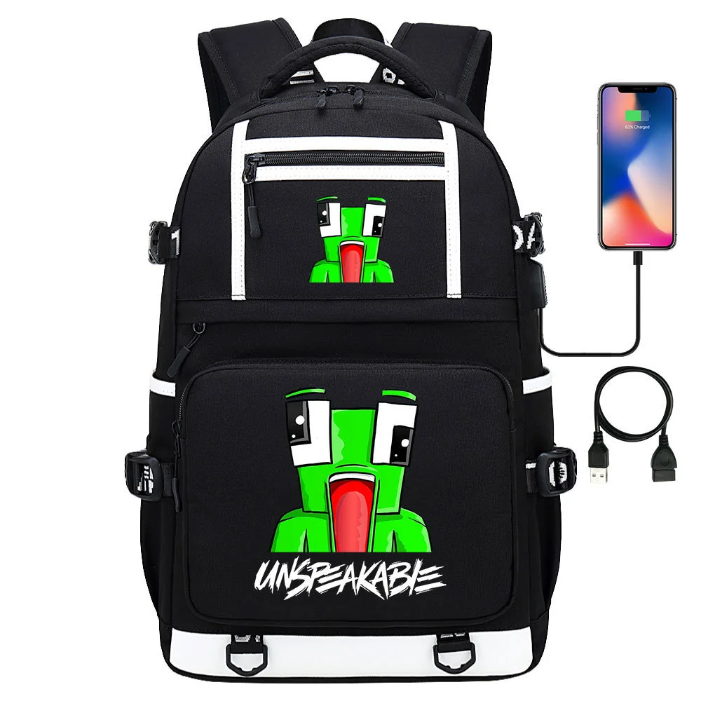 Buzzdaisy Unspeakable Double-Sided Backpack with USB Charging and 15-Inch Laptop Protection - Multi-Pocket Large Capacity School Bag