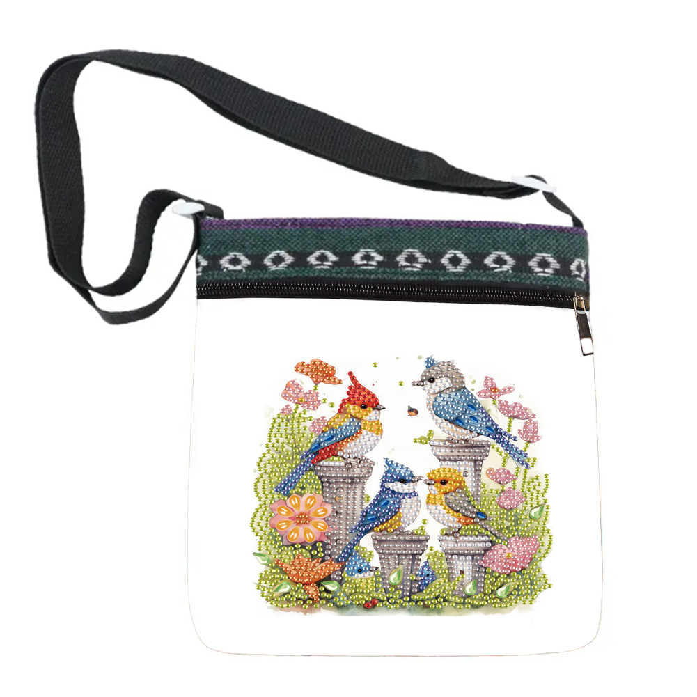 Garden Bird Special Shape Diamond Painting Shopping Bag Rhinestones Shoulder Bag