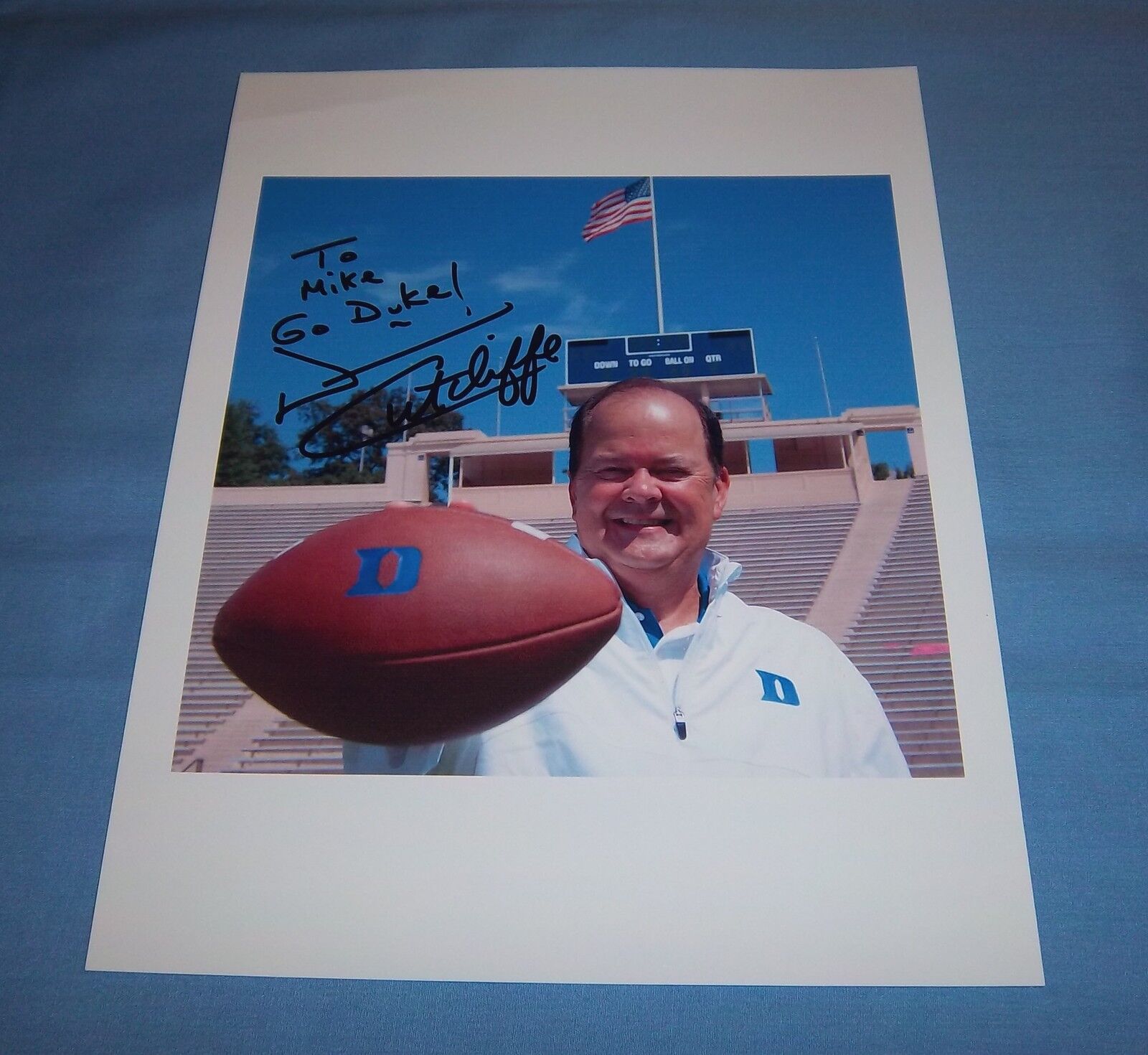 Duke Coach David Cutcliffe Signed Autographed 8.5x11 Photo Poster painting Blue Devils A