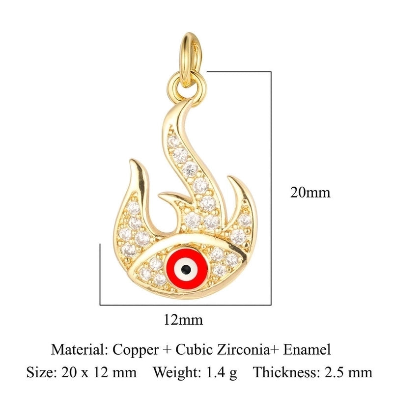 3 Pieces Copper Zircon 18K Gold Plated Pentagram Heart Shape