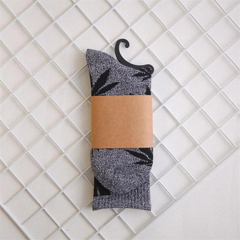 CUHAKCI Socks For Women Men's Cotton Socks Hip Hop Leaf high Quality Harajuku Ladies White Green Spring Autumn casual long Socks