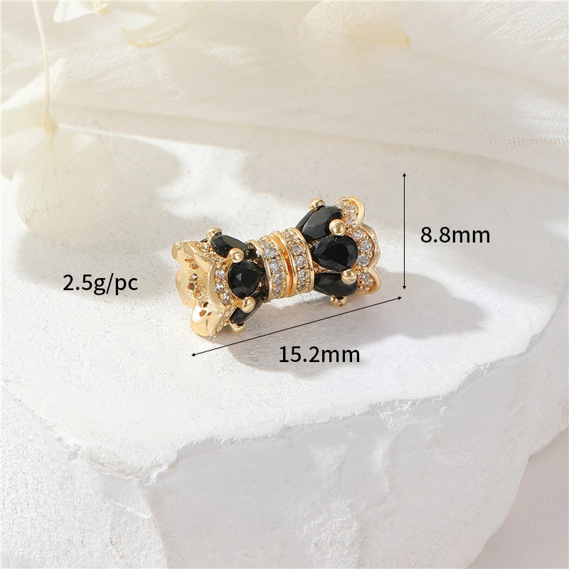 Zhongxing 14K Color Retaining Micro Inlaid Zircon Screw Buckle Small Waist Pearl Buckle DIY Bracelet Necklace Connecting Buckle Accessories