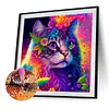 Colorful Cat-Full Round Diamond Painting 30*30CM