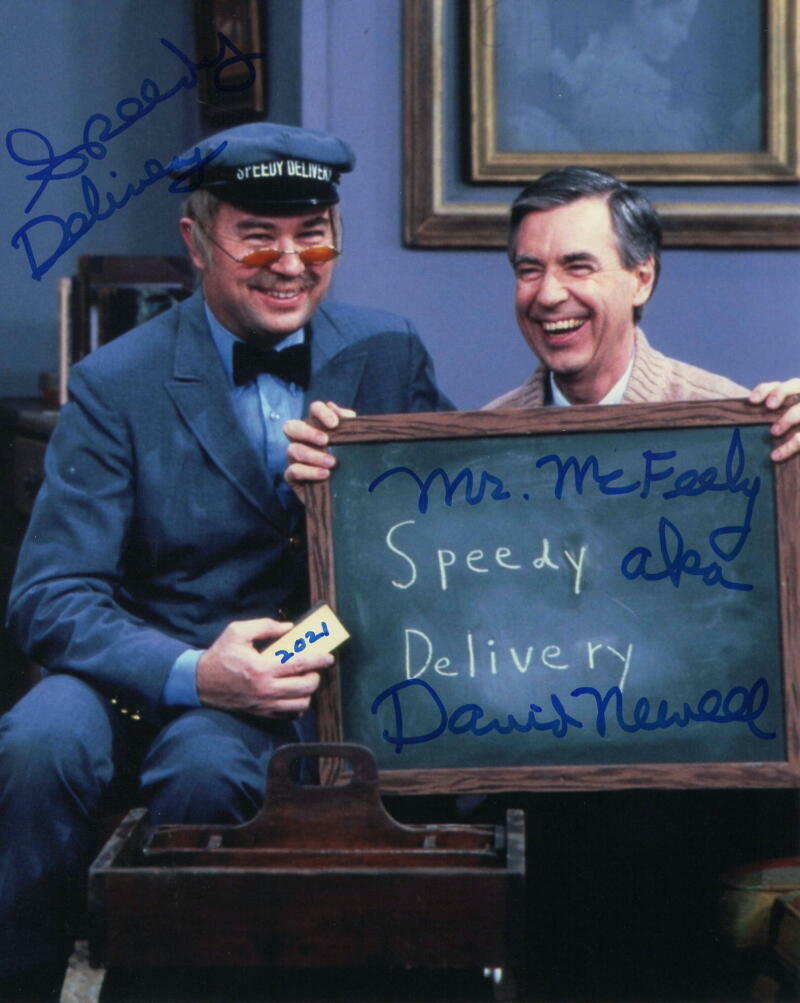 DAVID NEWELL SIGNED AUTOGRAPH 8X10 Photo Poster painting - MISTER ROGERS NEIGHBORHOOD STAR, RARE