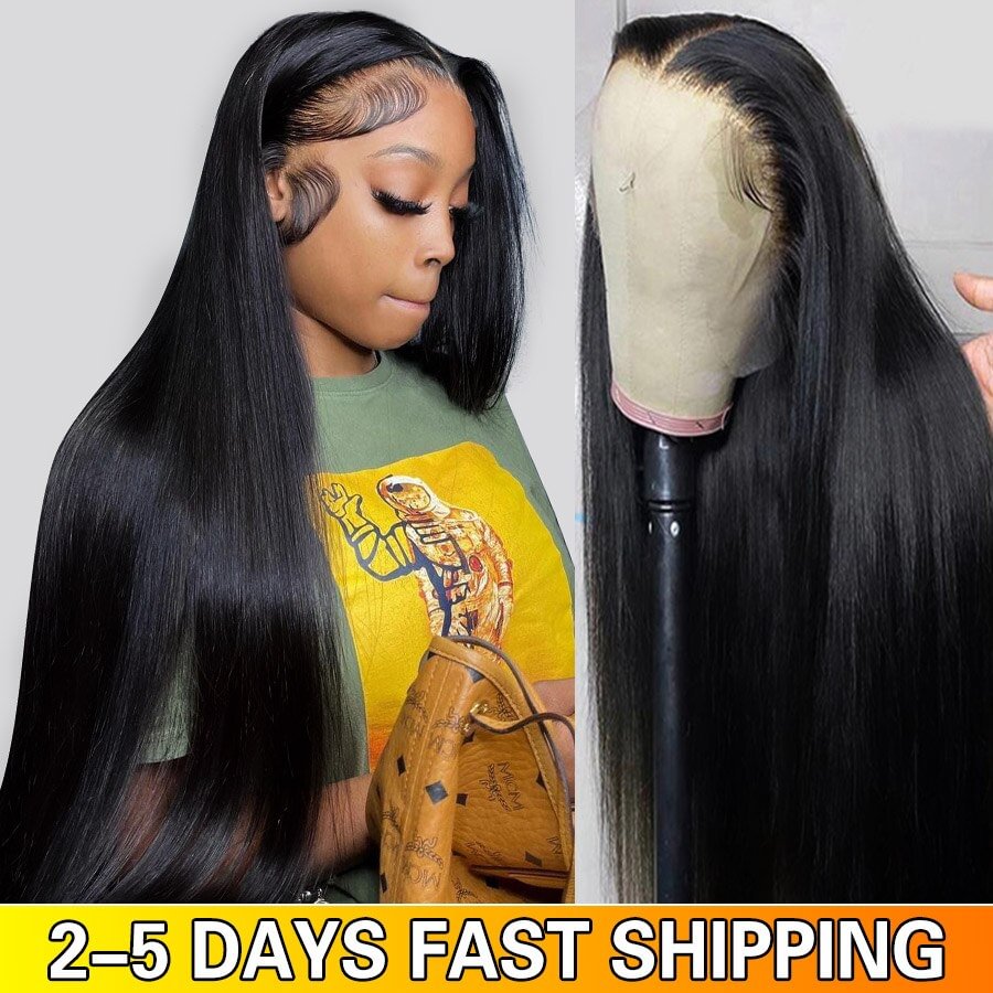30 Inch 13x4 Straight Lace Front Wig HD Lace Frontal Wig Human Hair PrePlucked For Women Bone Straight Human Hair Wigs Remy US Mall Lifes