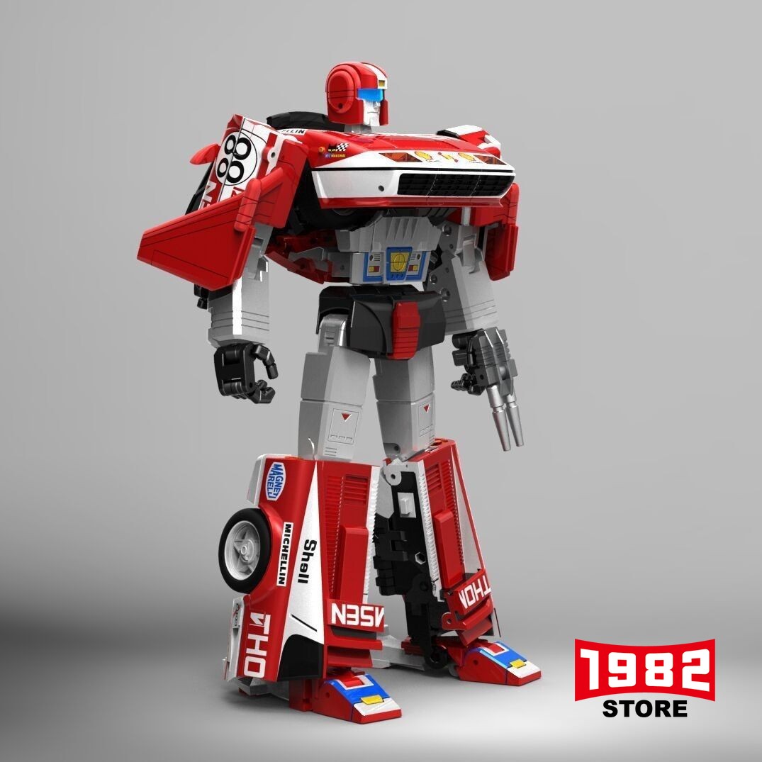 Overdrive Omnibots X-Transbots MX-23T Thomsen G1 Fiorav Racing Car Robot Action Figure Premium Collectible for Adult Fans Hobbyists