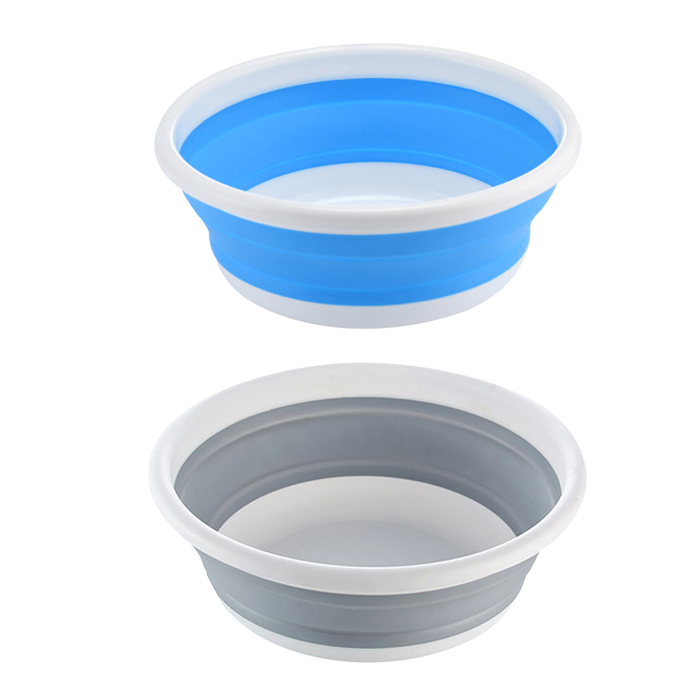 

Collapsible Round Washing Basin Outdoor Travel Folding Silicone Bowl Bucket, Blue, 501 Original