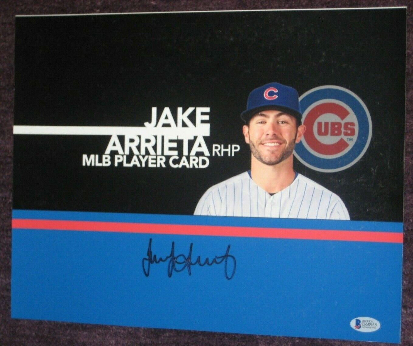 JAKE ARRIETA Signed Chicago CUBS 11x14 Photo Poster painting w/ Beckett COA