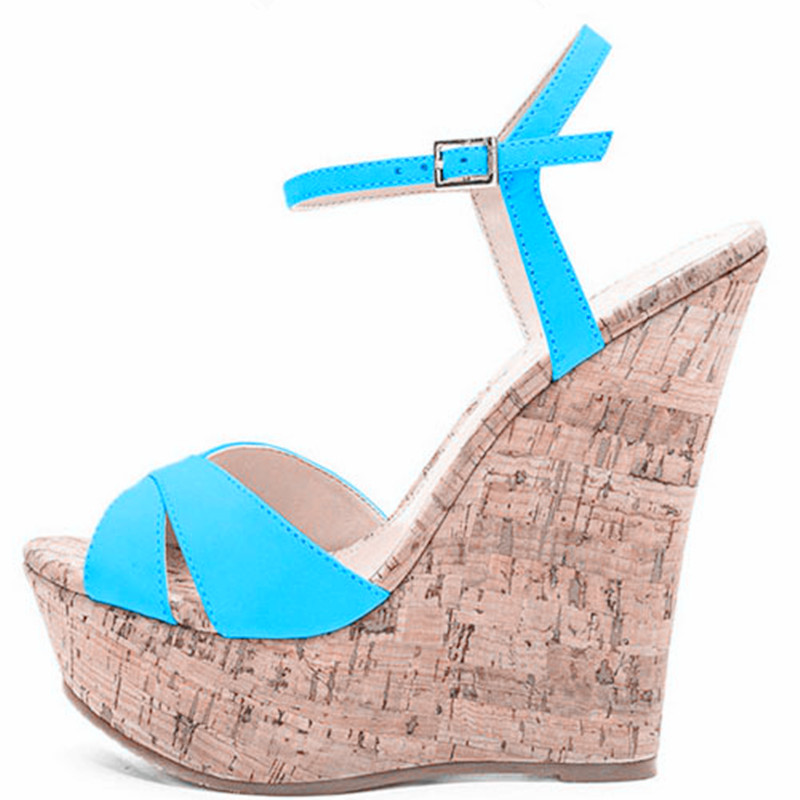 TAAFO Women's High Heel Sandals 15 Centimeters Women's Shoes Wedge Heel Platform Sandals