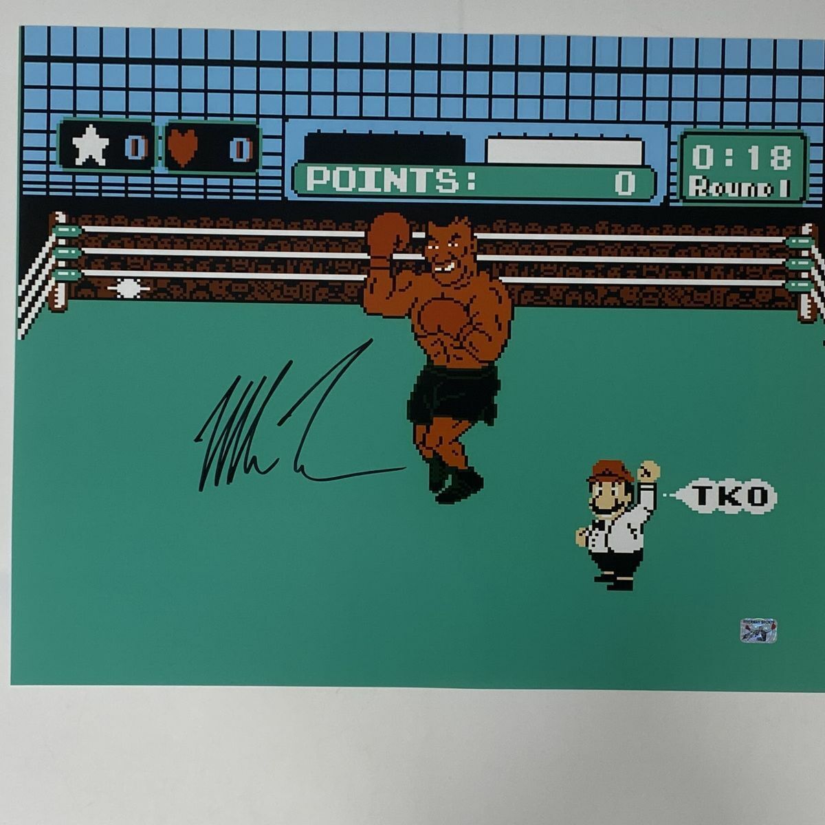 Autographed/Signed MIKE TYSON Punchout Nintendo Boxing 16x20 Photo Poster painting Hologram COA