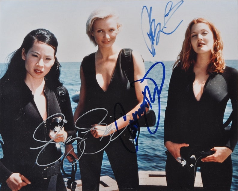 CHARLIES ANGELS CAST Signed Photo Poster painting X3 Cameron Diaz, Drew Barrymore, Lucy Liu wcoa