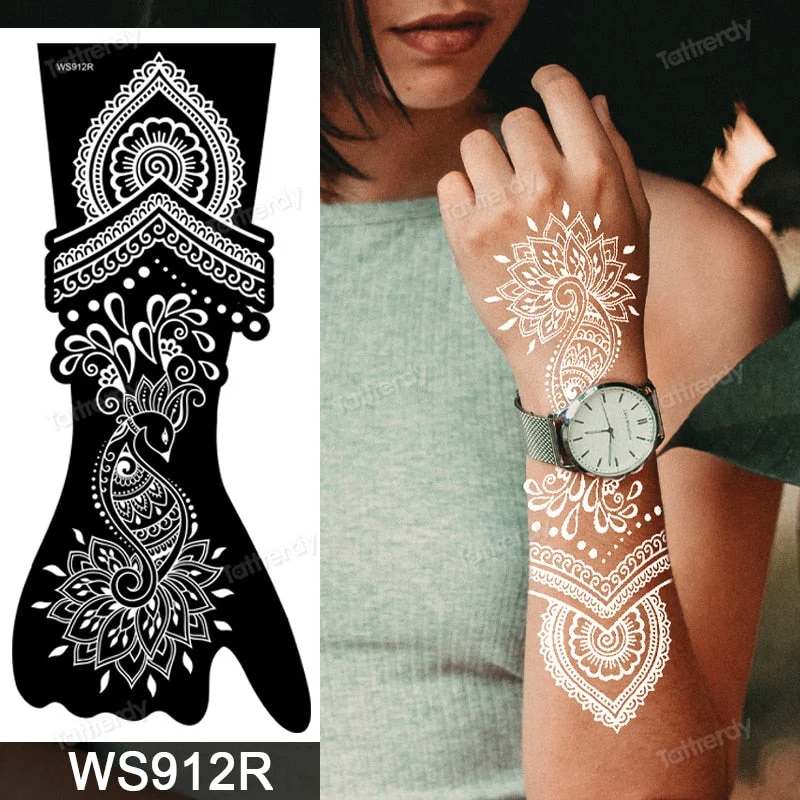 1 Sheet Flower Lace Henna Stencil Body Art Temporary Tattoo Sticker Airbrush Print Stencil Stamp Plates Template Mandala Wedding