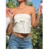 White Lace Up Bandeau Top