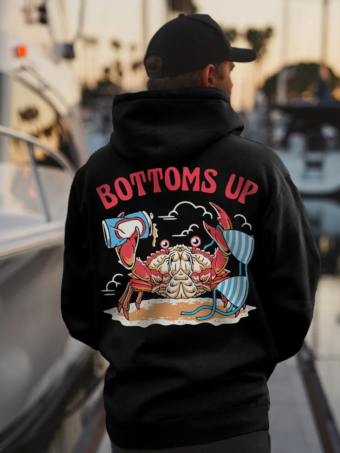 Bottoms Up Print Casual Hoodie