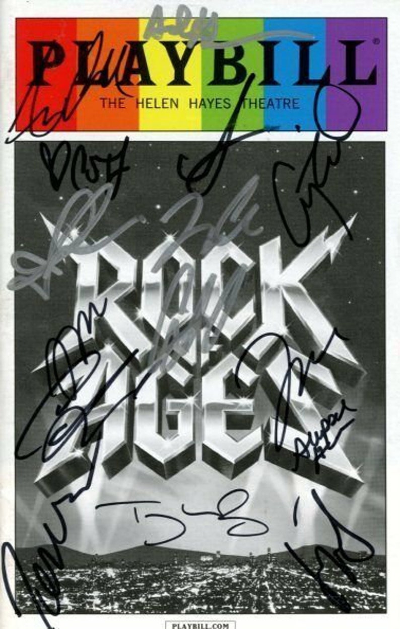 Rock of ages signed autographed playbill