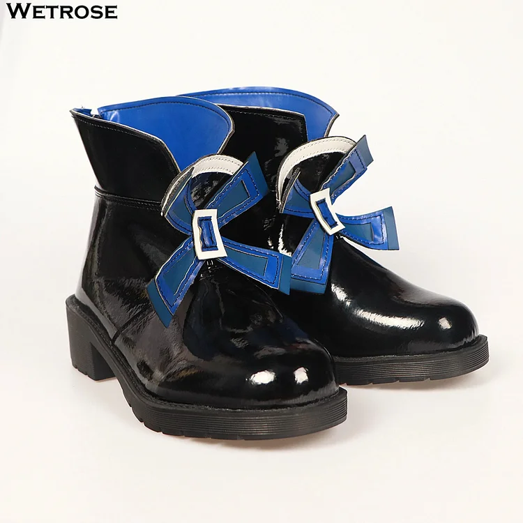 【Wetrose】In Stock Genshin Impact Focalors Furina Hydro God Archon Cosplay Shoes Heels Boots Full Set Game Halloween