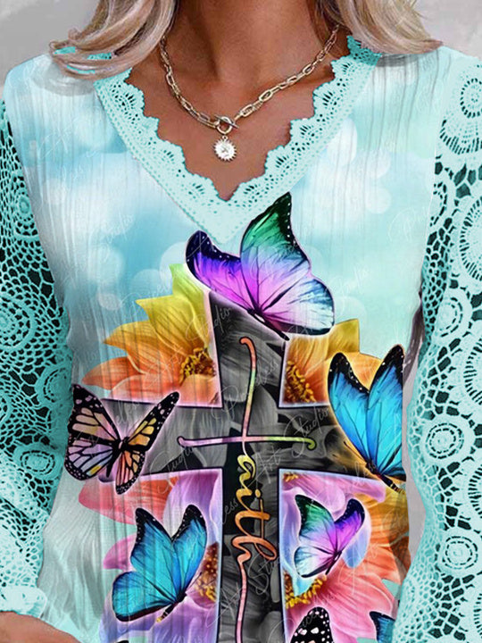 Women Half Sleeve V-neck Solid Color Dress