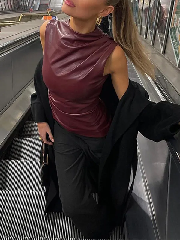 Asymmetric Sleeveless Vest