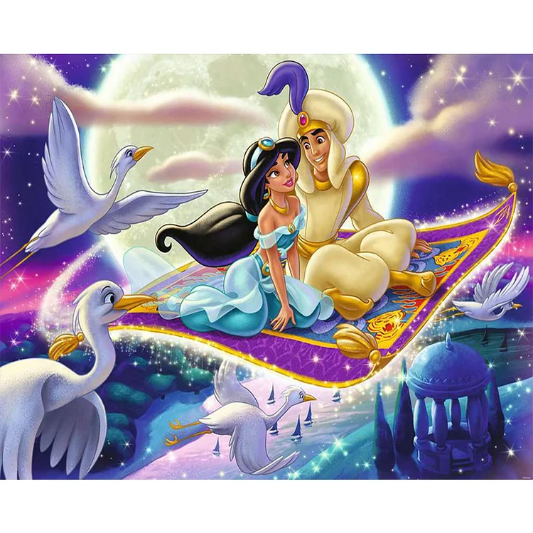 Full Round Diamond Painting - Prince Aladdin And Princess Jasmine 50*40CM