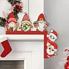 (US Local)Christmas Gnome Santa Claus Snowman Diamond Painting Door Corner Sign for Home