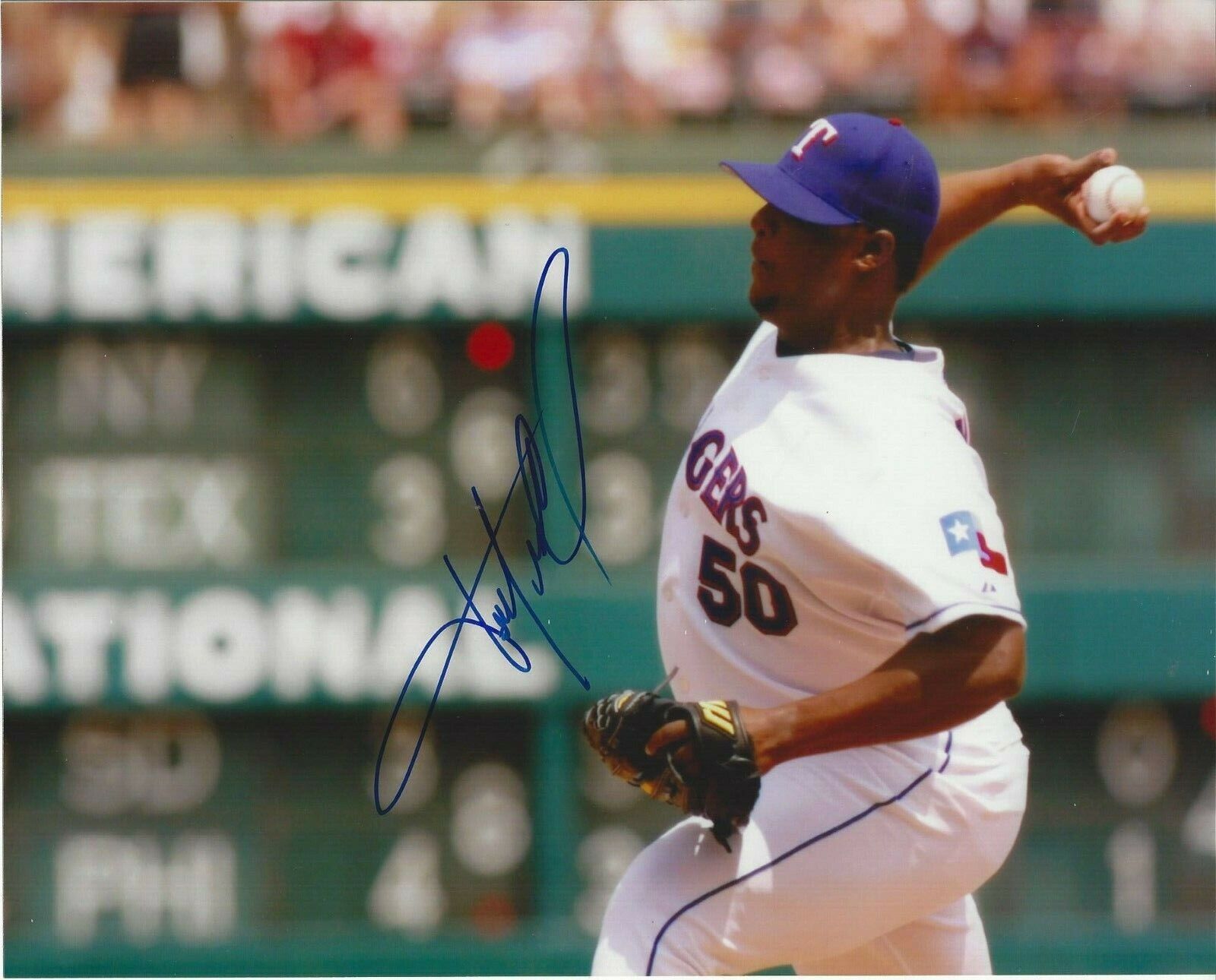 Frank Francisco Autographed 8x10 Texas Rangers#S671