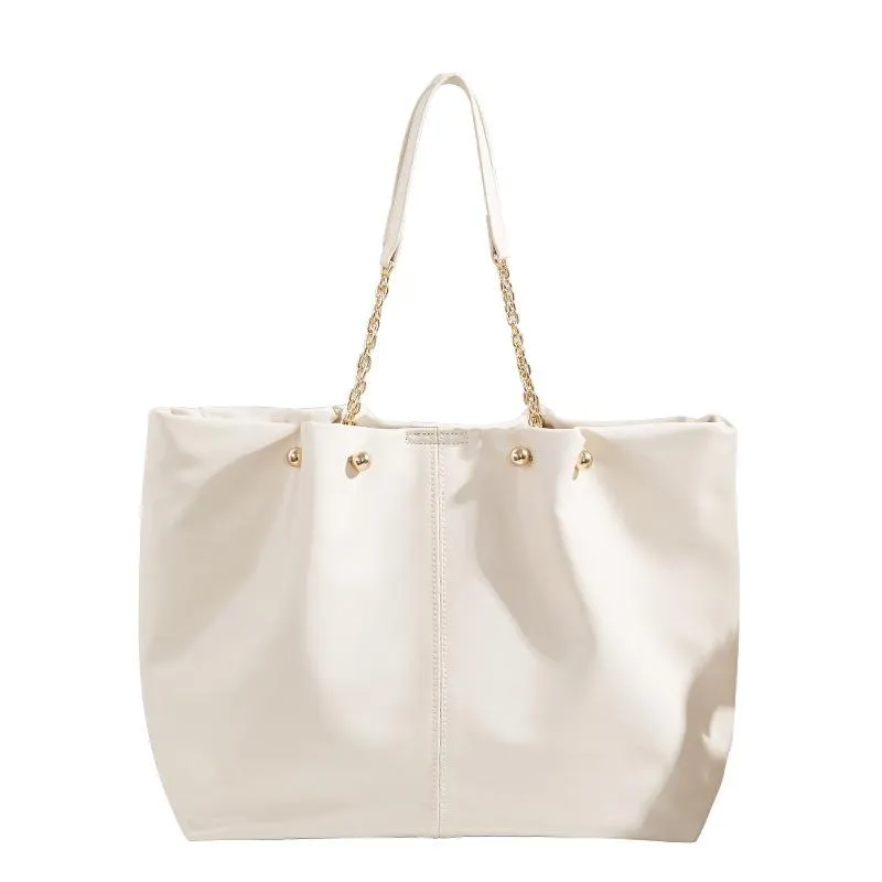 Women's Bag 2022 New Tide Soft Leather Tote Bag Large Capacity Small Texture College Students Class Portable Shoulder Bag