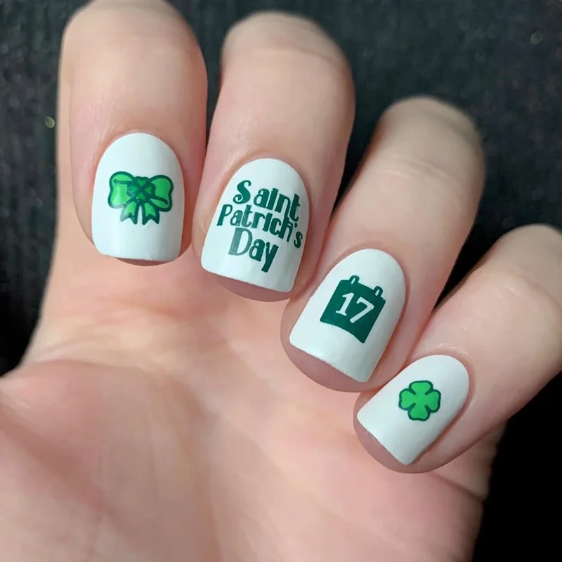 Churchf Nail Nail Square St. Patrick's Day Clover Scrub Finished Lucky Grass Nail Patch