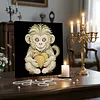 DIY Pearl Painting Monkey for Home Wall Decor with Frame(30x30cm)