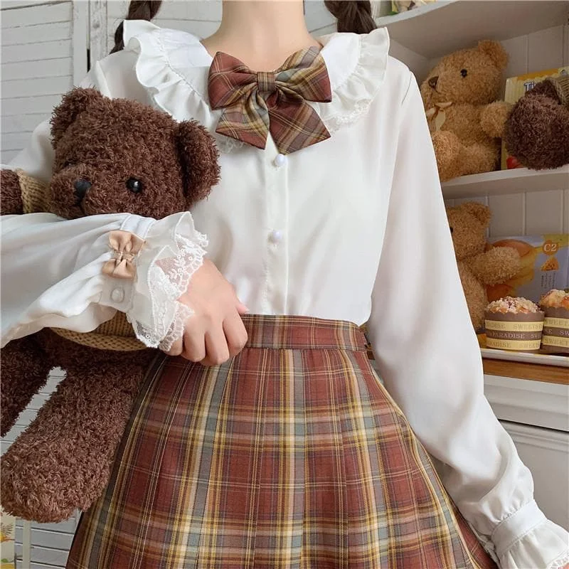 Lolita Doll Collared Jk Uniform Long Sleeves Shirt SP15454