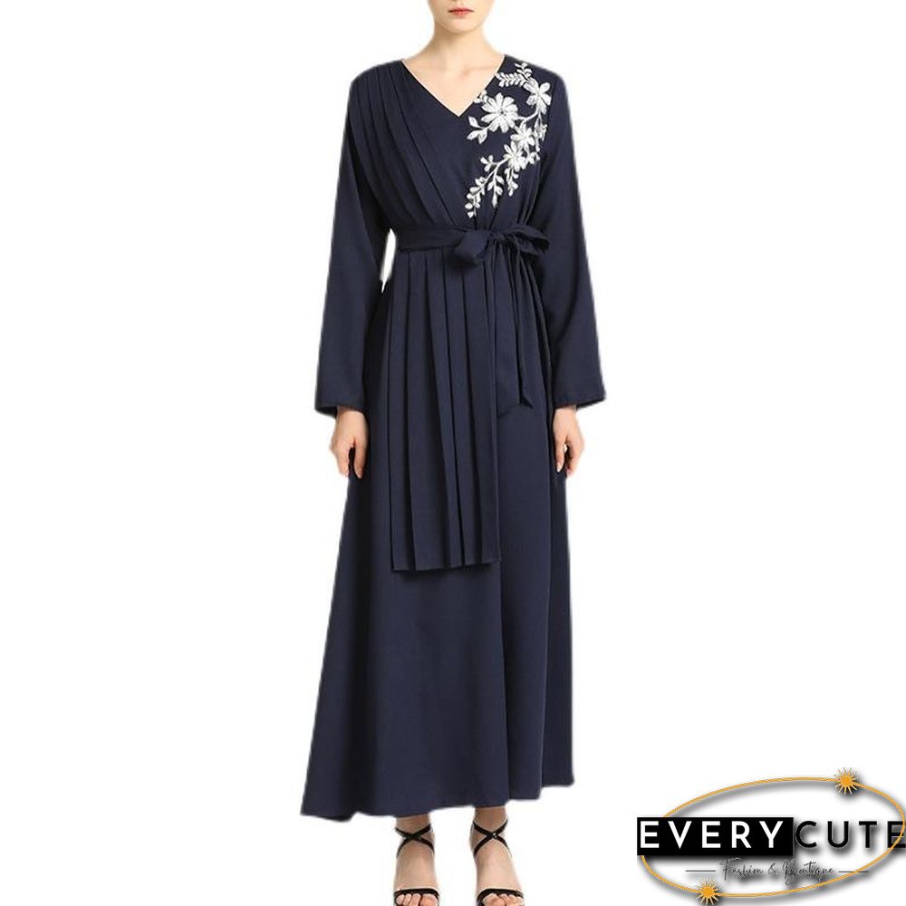 V-neck Robe Dress P16302
