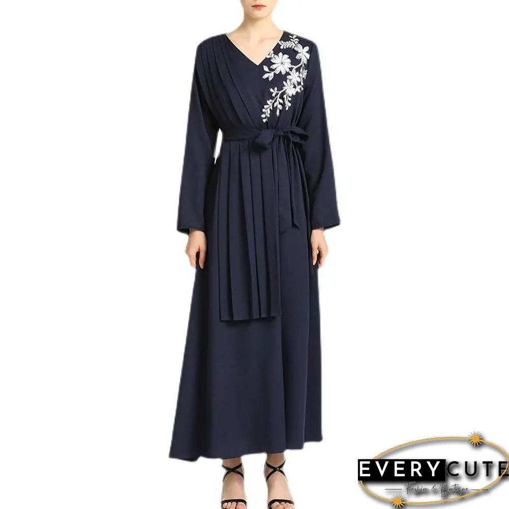 V-neck Robe Dress P16302