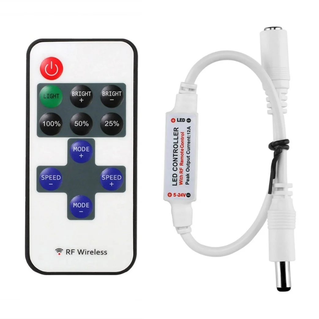 12V Infrared LED Dimmer LED Strip RF Controller Monochrome LED Lamp Infrared Remote Control with RF Wireless DC Head