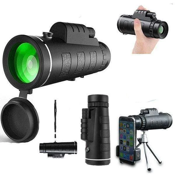 High Power 4k Monocular with Mobile Holder & Tripod - Military Grade Waterproof Monocular - vzzhome