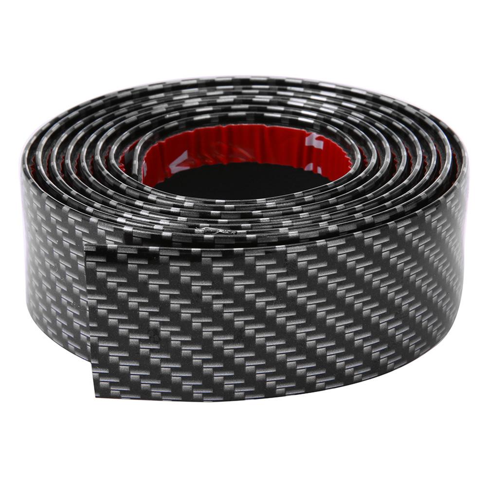 

1m Front Bumper Strip Carbon Fiber Rubber Car Sticker Protector (Grey, 501 Original