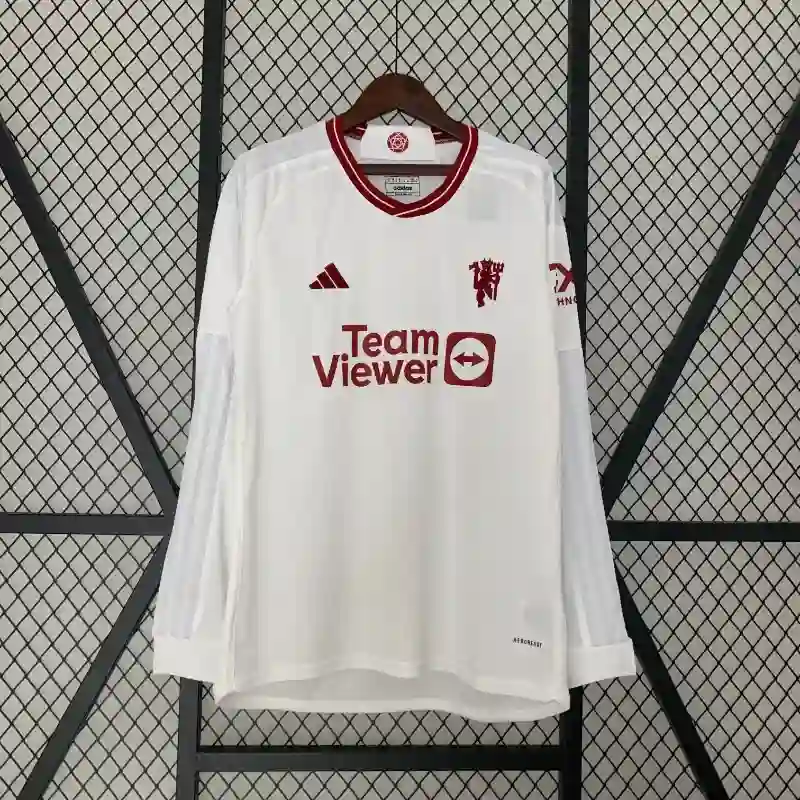 23/24 Long Sleeved Manchester United Soccer Jersey Second Away