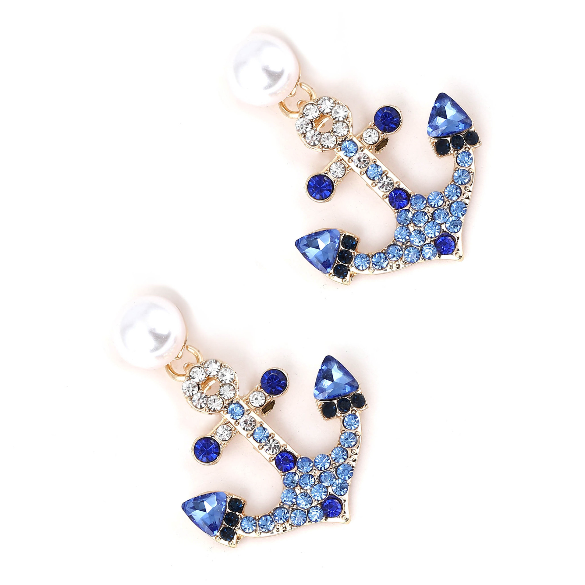 Boat Anchor Pearl Earrings