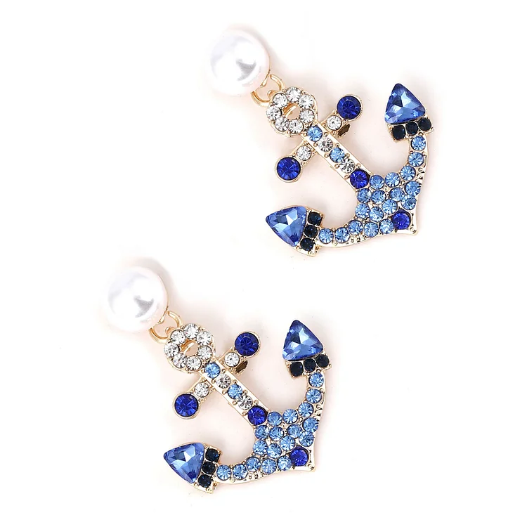 Boat Anchor Pearl Earrings