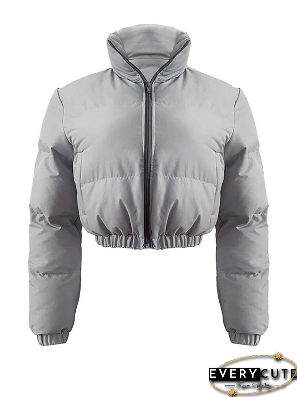 Cotton Padded Coat Women Patchwork Puffer Parka Outwear Solid Color Winter Warm Zipper