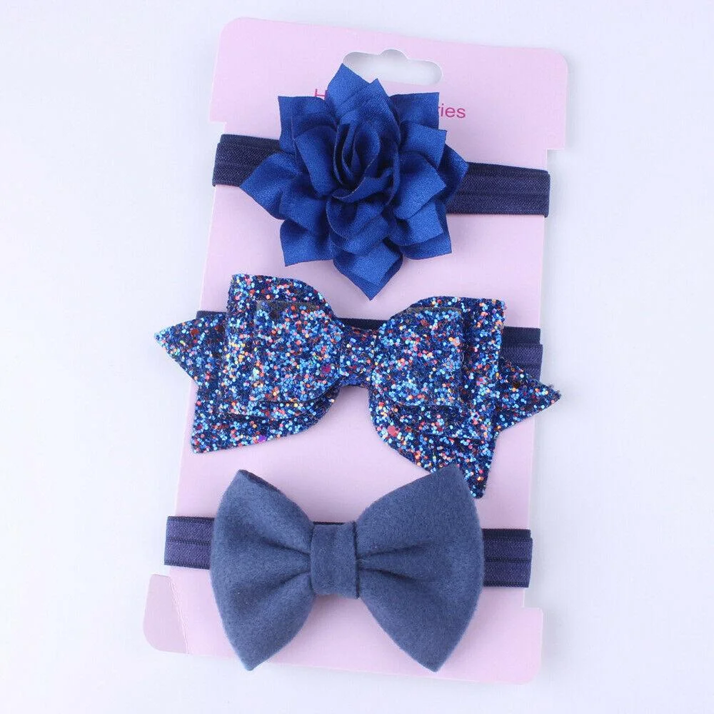 2019 AccessoriesHeadwear 3Pcs/Set Cute Infant Baby Girls Bow Headband Newborn Elastic Hairband Hair Photo Props Wholesale Gift